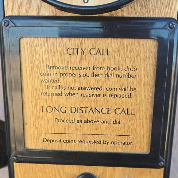 Retro Rotary Wall Phone Clock Decorative Art Piece 1920s Style Novelty - Picture 3 of 15